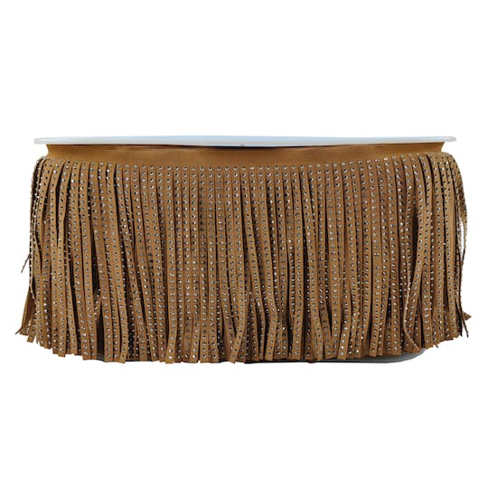 5.5" Faux Leather Rhinestone Fringe Trim by Celebrate It®